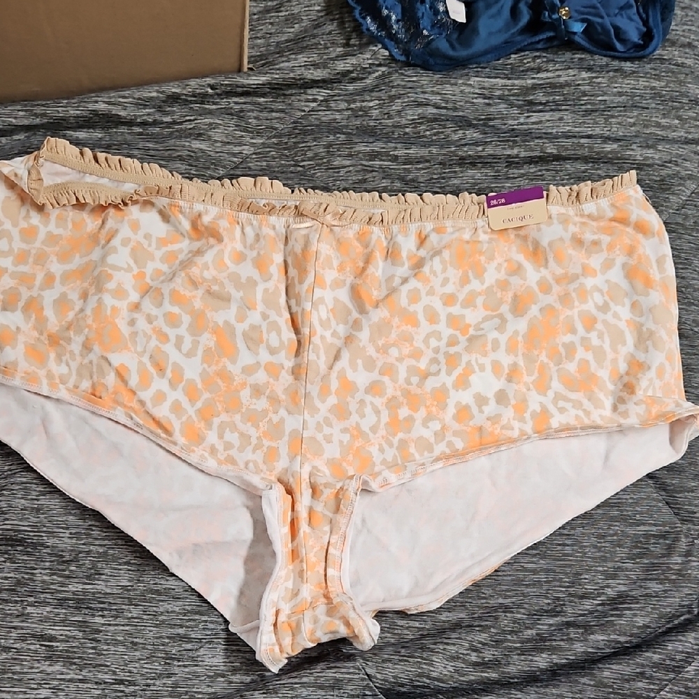 Cacique Orange and Cream Boy Shorts